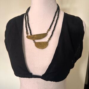 Tribal Black and Gold Necklace
